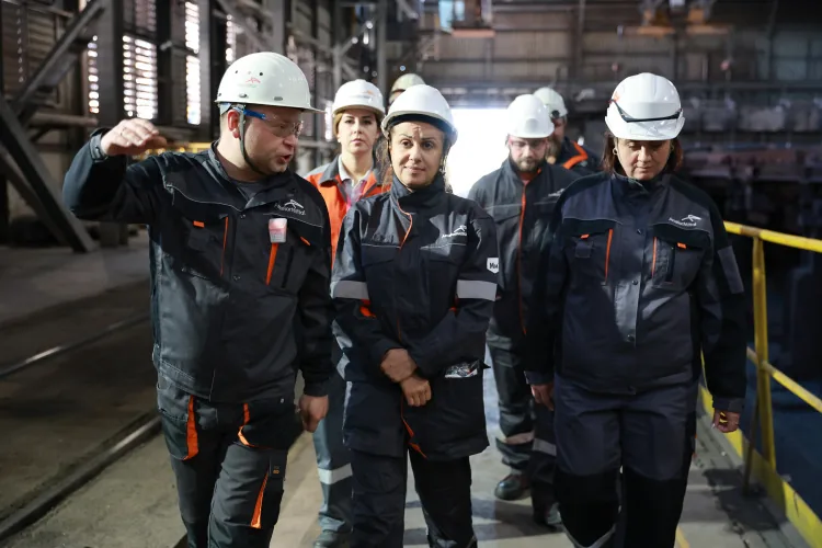 Industrial specialists at a Kryvorizhzhia production facility